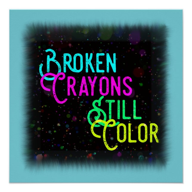 Poster Crayons cassés couleur fixe (Devant)