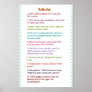 Poster Crazy Funny Wacky Doit Faire Des Pratiques À Faire