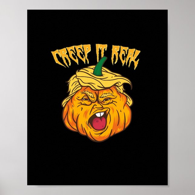 Poster Crazy Halloween Citrouille Trumpkin costume (Devant)