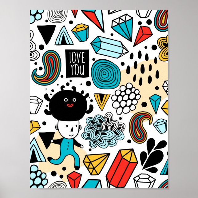 Poster Crazy head (Devant)