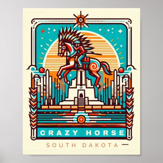 Poster Crazy Horse Memorial - Dakota du Sud (Devant)