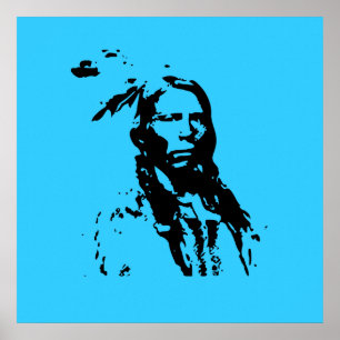 Poster Crazy Horse Native American Leader 3 ft Canvas Pri