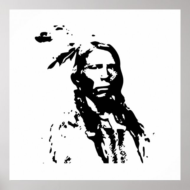 Poster Crazy Horse Native American Leader Canvas Imprimer (Devant)