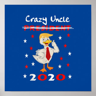 Poster Crazy oncle Trump Duck 2020 cadeau drôle
