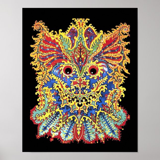 Poster Crazy Psychedelic Cats Eyes Louis Wain (Devant)