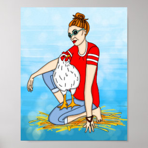 Poster Crazy un Cool Chicks Poulet