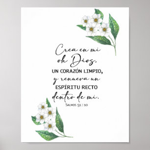 Poster Crea en mi oh Dios, salmos 51 Póster