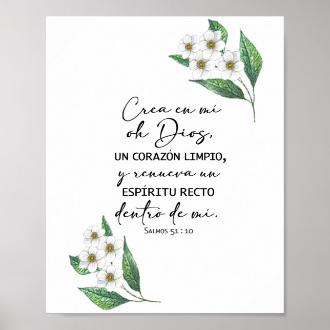 Poster Crea en mi oh Dios, salmos 51 Póster (Devant)