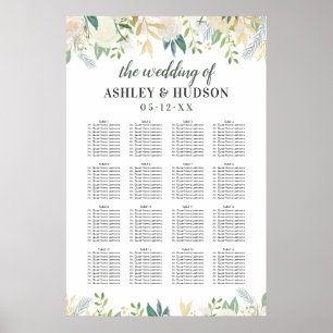 Poster Cream Gold Floral Verdure Mariage Siège