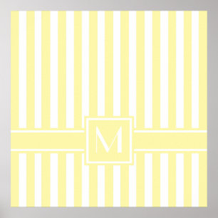 Poster Cream Modern Stripe with monogram
