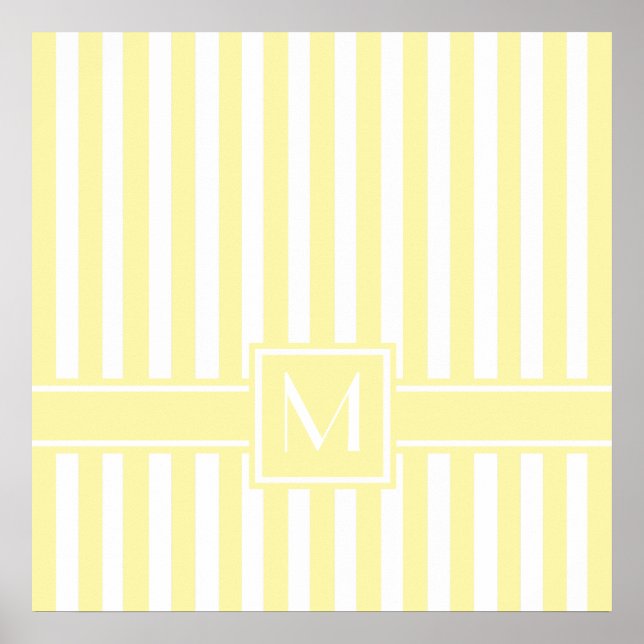 Poster Cream Modern Stripe with monogram (Devant)