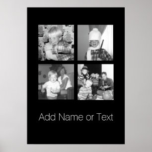 Poster Create sur Instagram Collage with 4 photos - Black