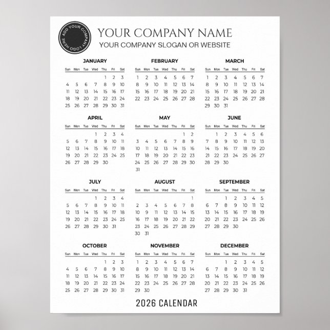 Poster Create Your Own 2026 Company Calendar |  (Devant)