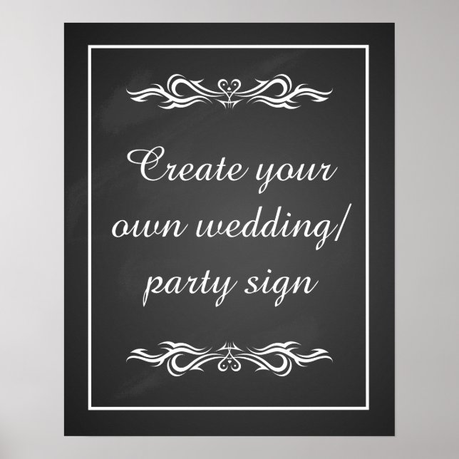 Poster Create your own chalkboard party sign with border (Devant)