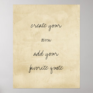 poster create your own distressed texture sepia