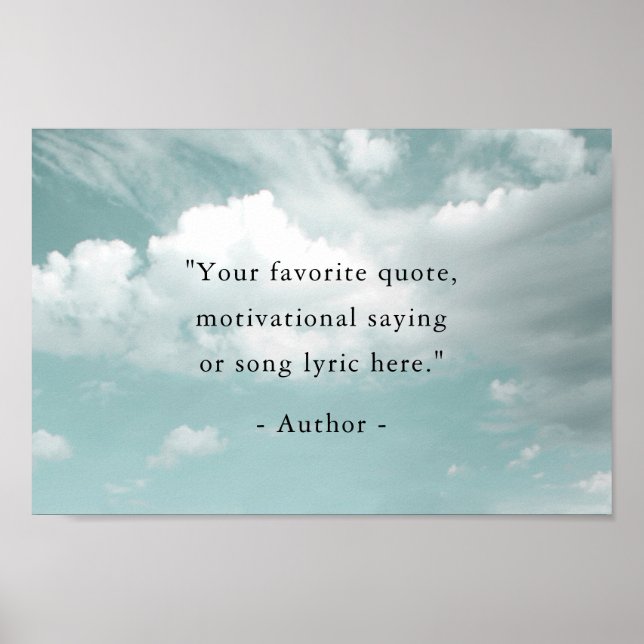 Poster Create Your Own Motivational Quote - Blue Sky (Devant)