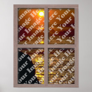 Poster Create Your Own Window With Bleached Wood Frame
