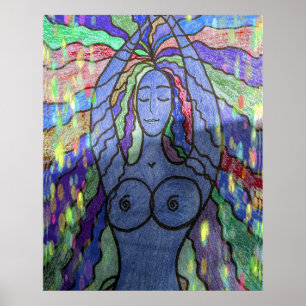 Poster Création Bleu Art Moderne