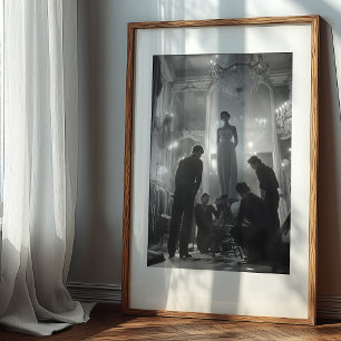 Poster Création Couture : Une Scène D'Atelier Dramatique