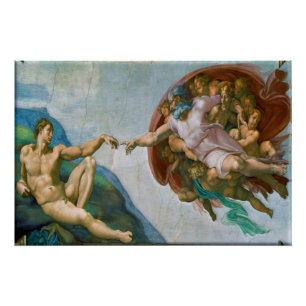 Poster Création d'Adam - Michel-Ange 1475 - 1564