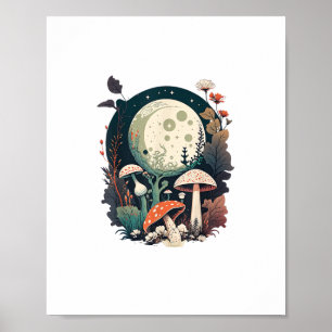 Poster Création de champignon esthétique Goblincore et Co