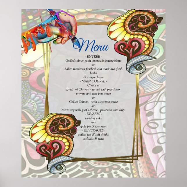 Poster Création de doodle de fête Artiste joyeuse (Devant)