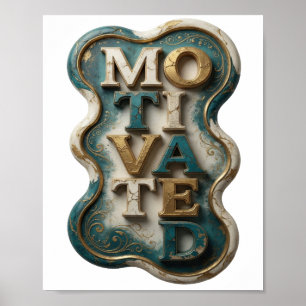 Poster Création de texte MOTIVÉE Or Clair