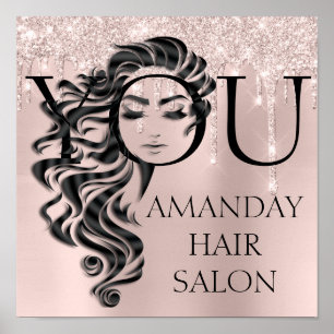 Poster Creative Beauté Salon Lashes Rose d'extension de c