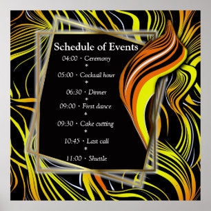 Poster Creative Black, Yellow & Orange sans fil abstraits