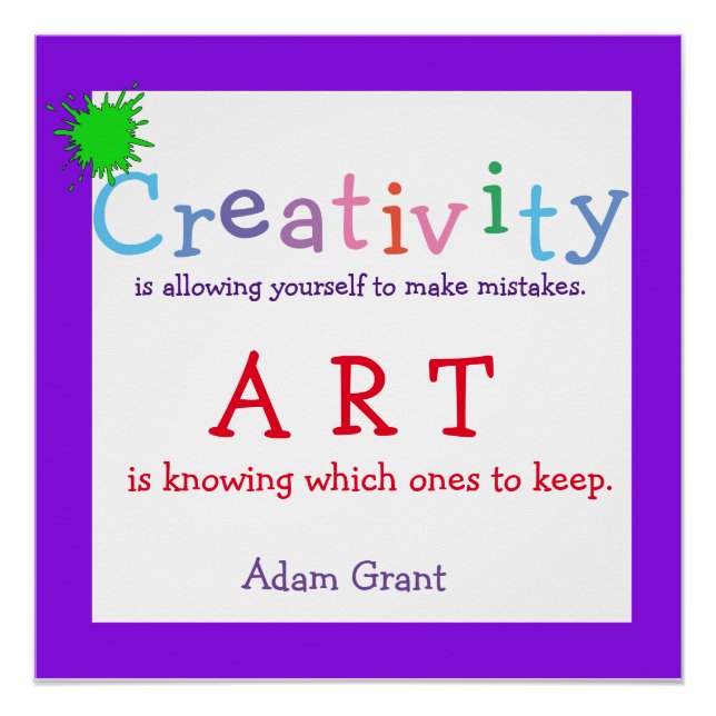 Poster Créativité, Citation d'Art, (Devant)