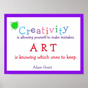 Poster Créativité, Citation d'art,