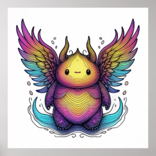 Poster Créature à ailes rayonnantes