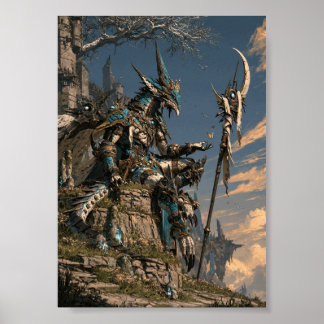 Poster Créature de shaman mystique de dark fantasy avec p