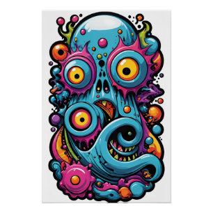 Poster Créature du groupe de design Memphis Lagoon