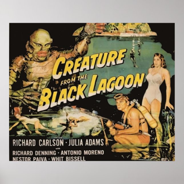 Poster créature du vieux film noir lagon (Devant)