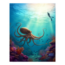 Créature marine aperçoit un plongeur