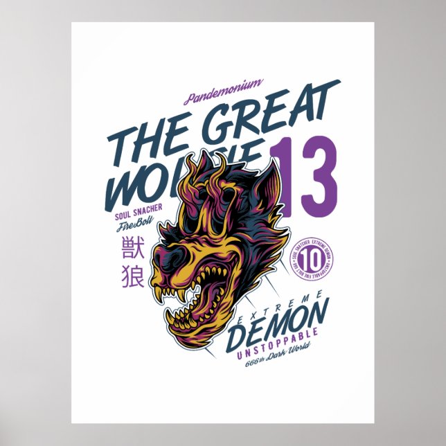 Poster Créature mythique du grand loup (Devant)
