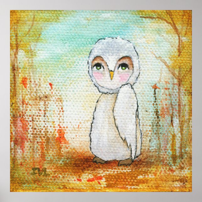 Poster Créature Whimsical Woodland, Chouette Art (Devant)