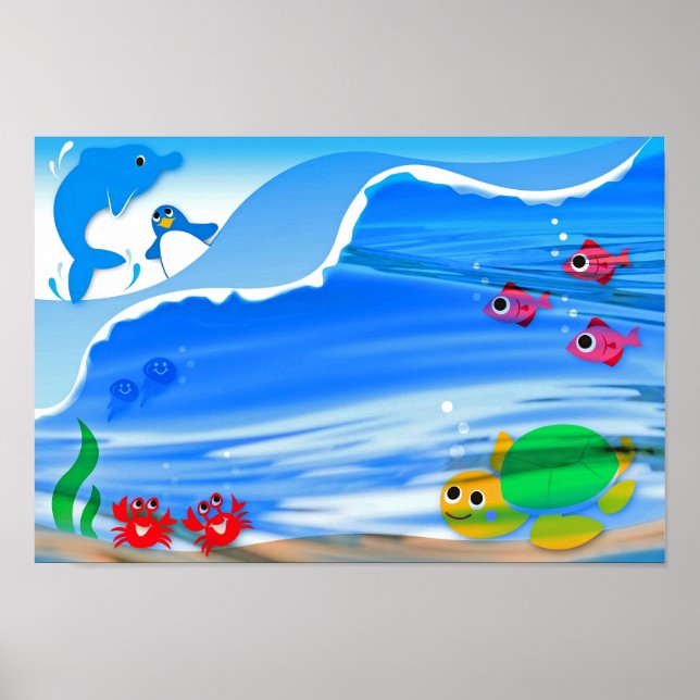 Poster Créatures sous-marines (Devant)