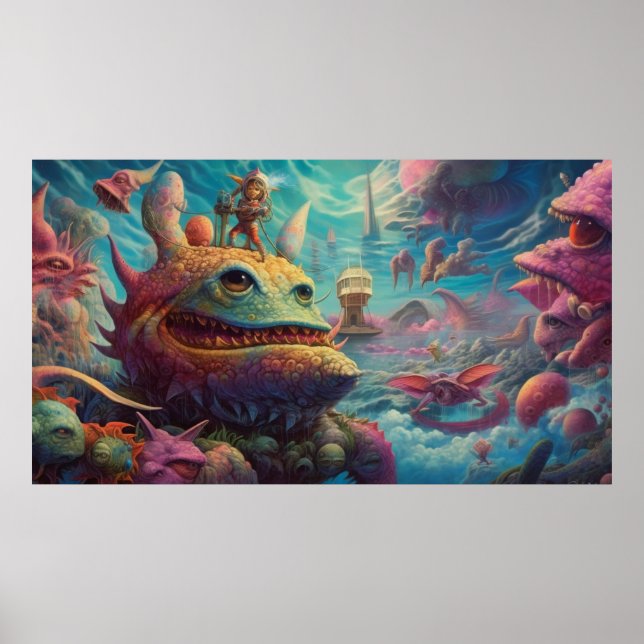 Poster Créatures Trippy (Devant)