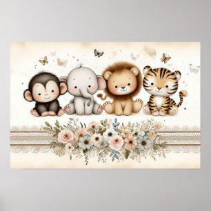 Poster Crèche Animaux de la Jungle 2