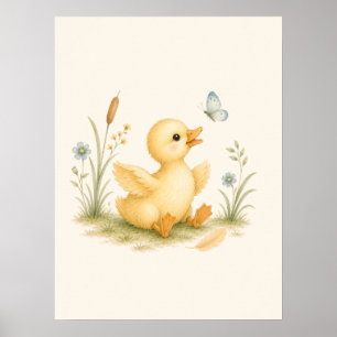 Poster Crèche Canard Heureux