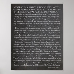 Poster Credo For Life   Choses désirées   Desiderata