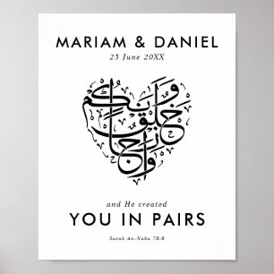 Poster Créé en paires Elégant Mariage musulman noir