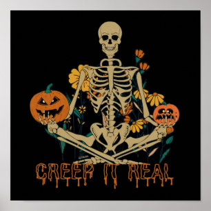 Poster CREEP IT VRAIMENT effrayant citrouille squelette d