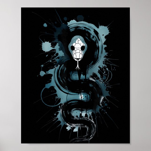 Poster Creepy Cute Goth Snake Horror Snake Sketch Alt Nge (Devant)
