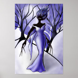 Poster Creepy Woman Monster Macabre Art