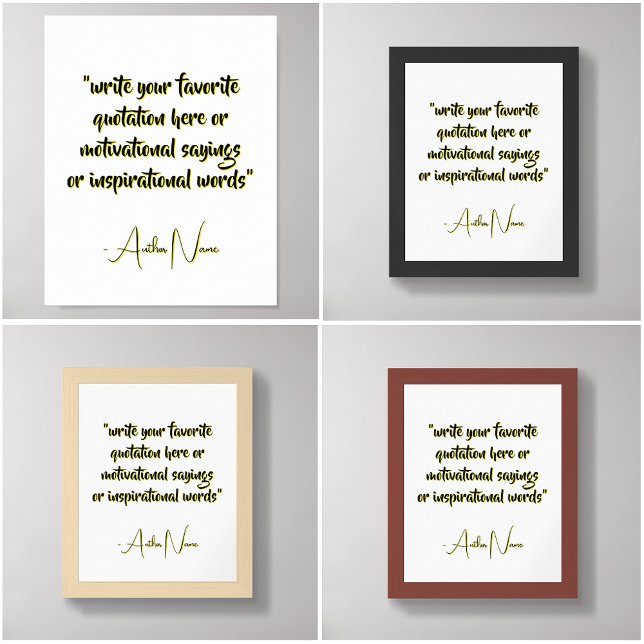 Poster Créer des devis courts - Personnalisez votre propr (Custom Short Quote Poster in White)