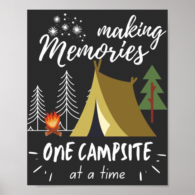 Poster Créer des souvenirs de camping un terrain de campi (Devant)