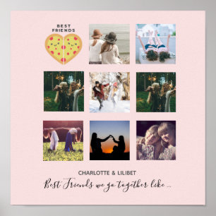 Poster Créer son propre BFF photo collage de pizza cadeau